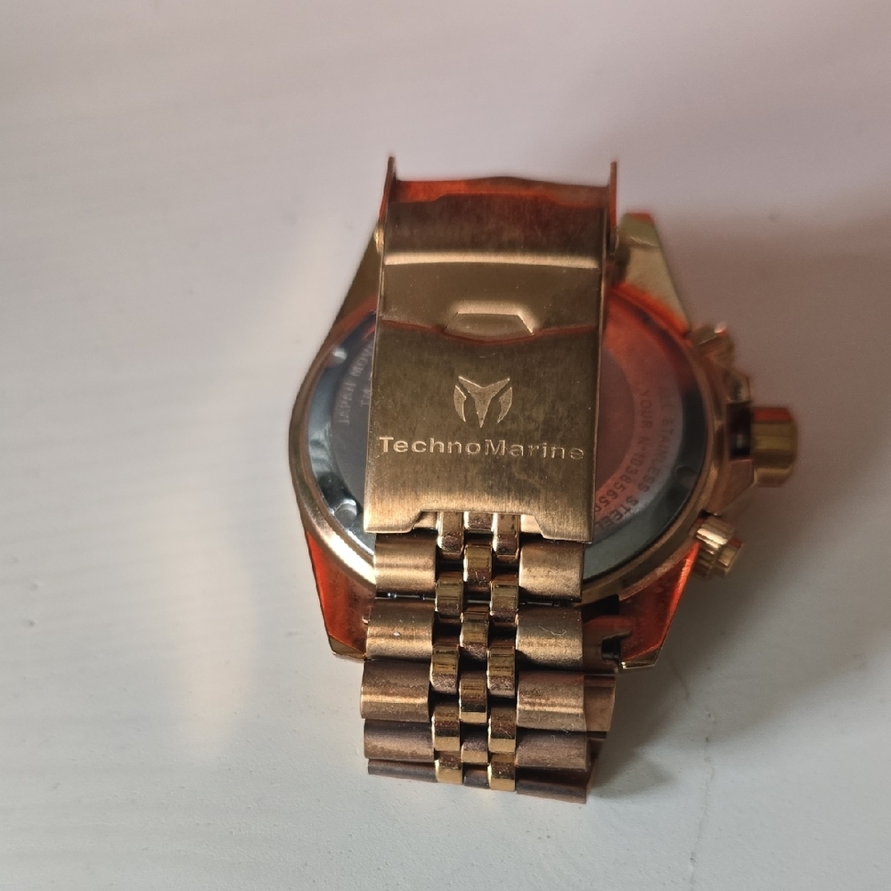 Technomarine Rose Gold and Navy Chronograph Watch - Picture 4 of 6